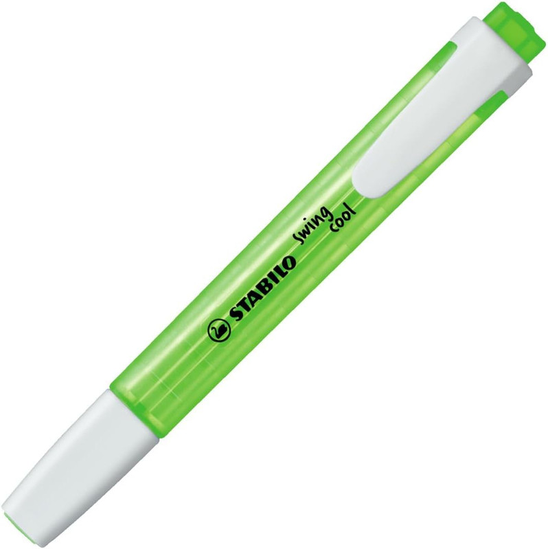 STABILO Marcador fluorescente Swing Cool Trazo 1-4mm Tinta base al agua Verde Forma de tubo 275/33