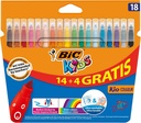 ESTUCHE 18 ROTULADORES KID COULEUR PUNTA MEDIA BIC