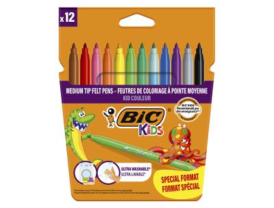 ESTUCHE 12 ROTULADORES KID COULEUR PUNTA MEDIA BIC