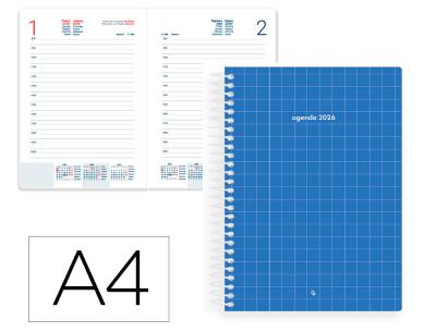 AGENDA ENCUADERNADA LIDERPAPEL MYKONOS 150X210 MM 2026 DIA PAGINA AZUL CLARO PAPEL 70 GR FSC
