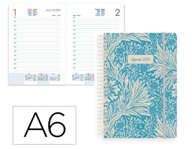 AGENDA ESPIRAL LIDERPAPEL PERISSA A5 2026 DIA PAGINA AZUL PAPEL 80 GR FSC