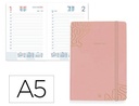 AGENDA ENCUADERNADA LIDERPAPEL EFIRA A5 2026 DIA PAGINA ROSA NUDE2 PAPEL 70 GR FSC