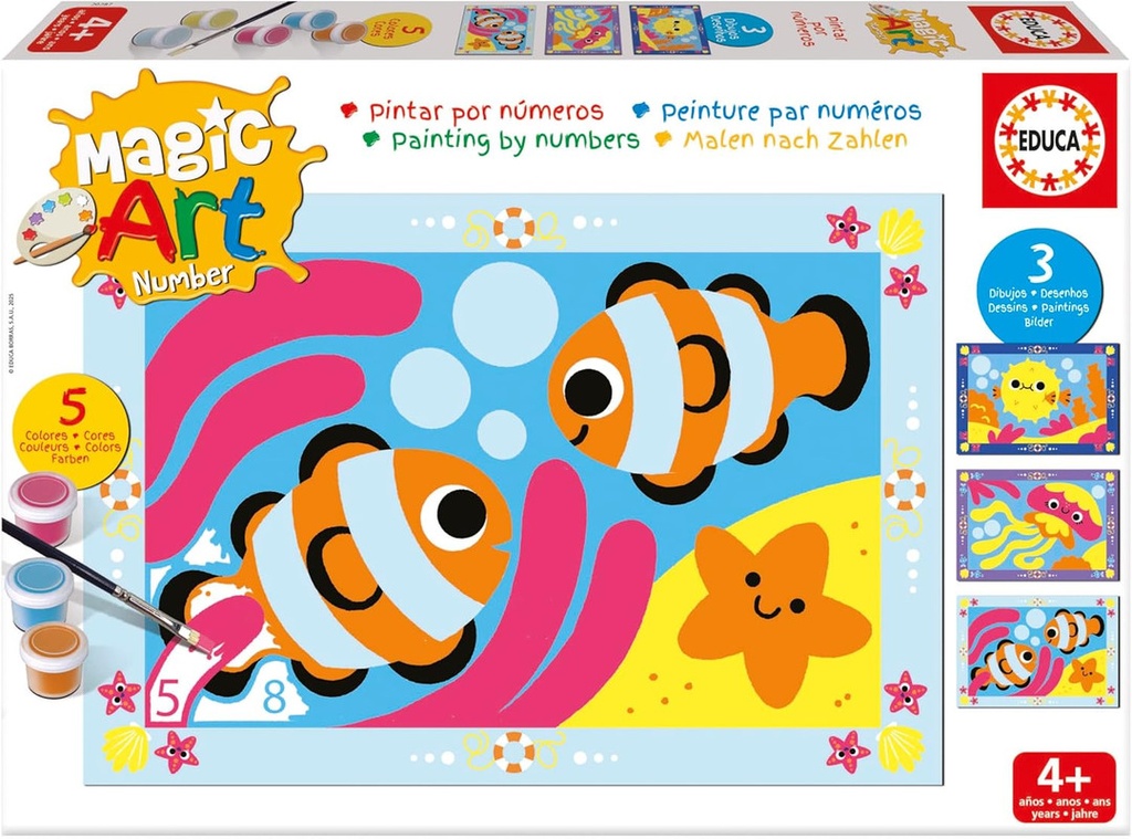 NUMBER ART +4 BAJO EL MAR FS EDUCA 20287