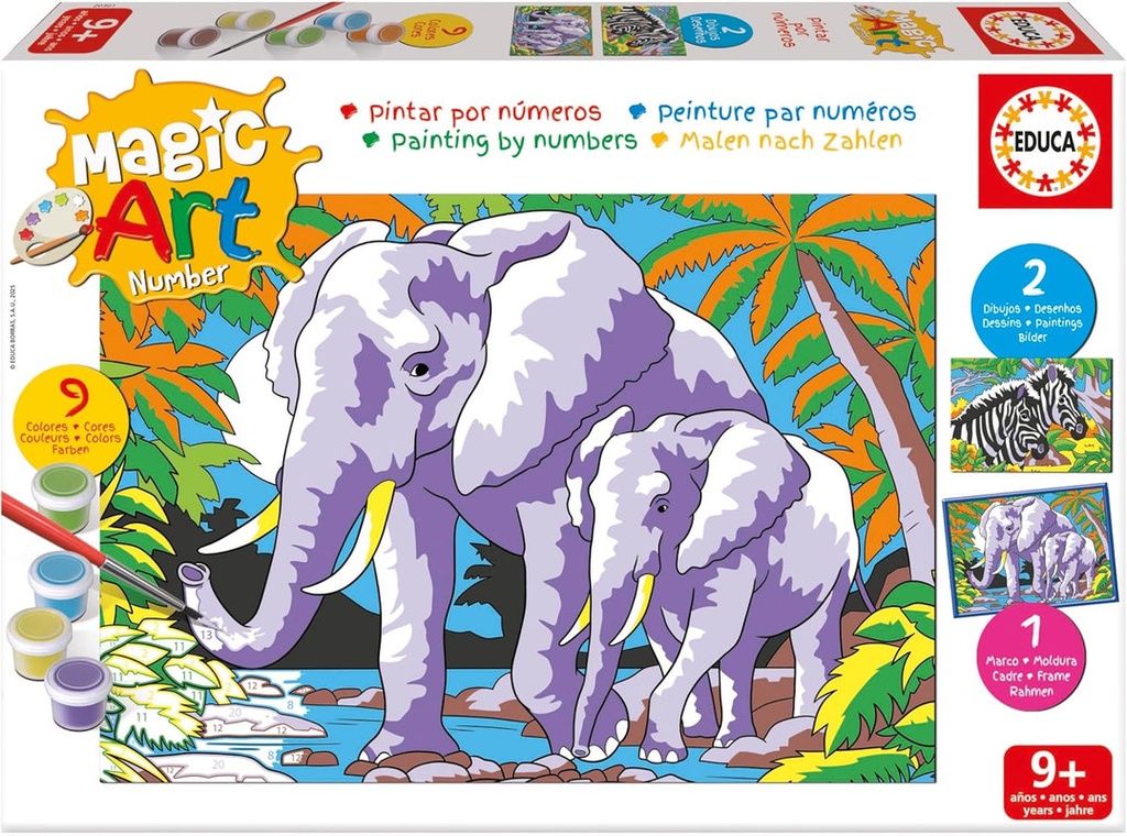 NUMBER ART +9 ANIMAL.SALVAJE EDUCA 20301