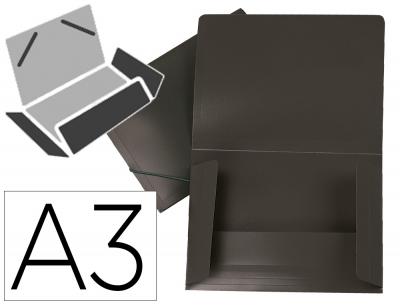 Carpeta liderpapel portadocumentos 44804 solapas polipropileno din a3 NEGRA serie frosty lomo flexible.