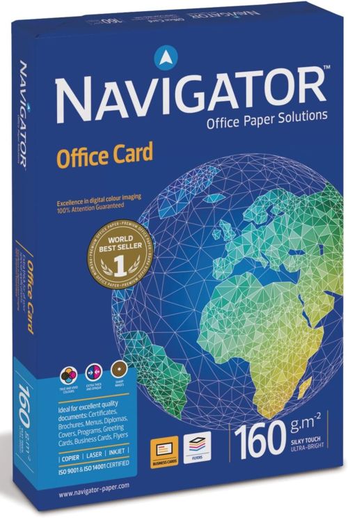 PAQUETE 250 hojas A4 160G NAVIGATOR