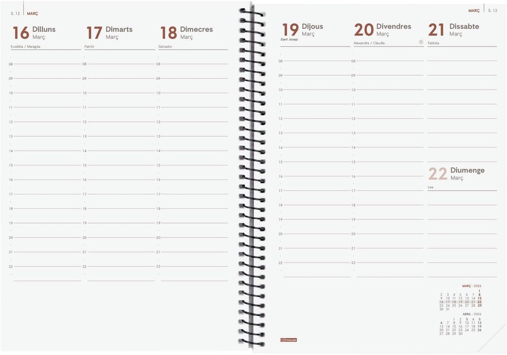 AGENDA FINOCAM YEAR E10 SVV 2026 NEGRE CAT+ 742026026