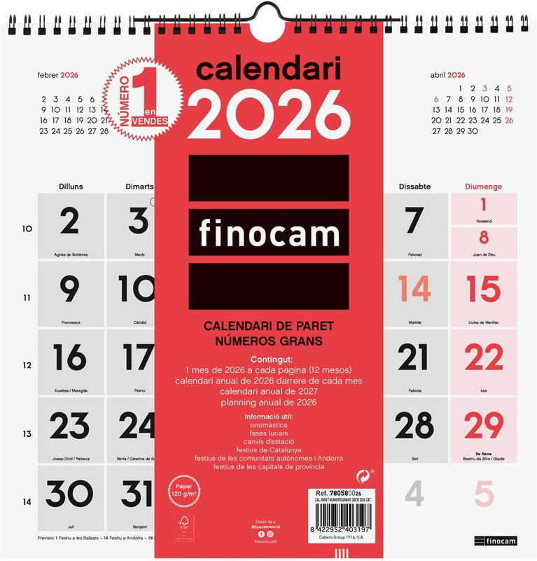CALENDARIO PARET N.GRANS 30X30 2026CAT+