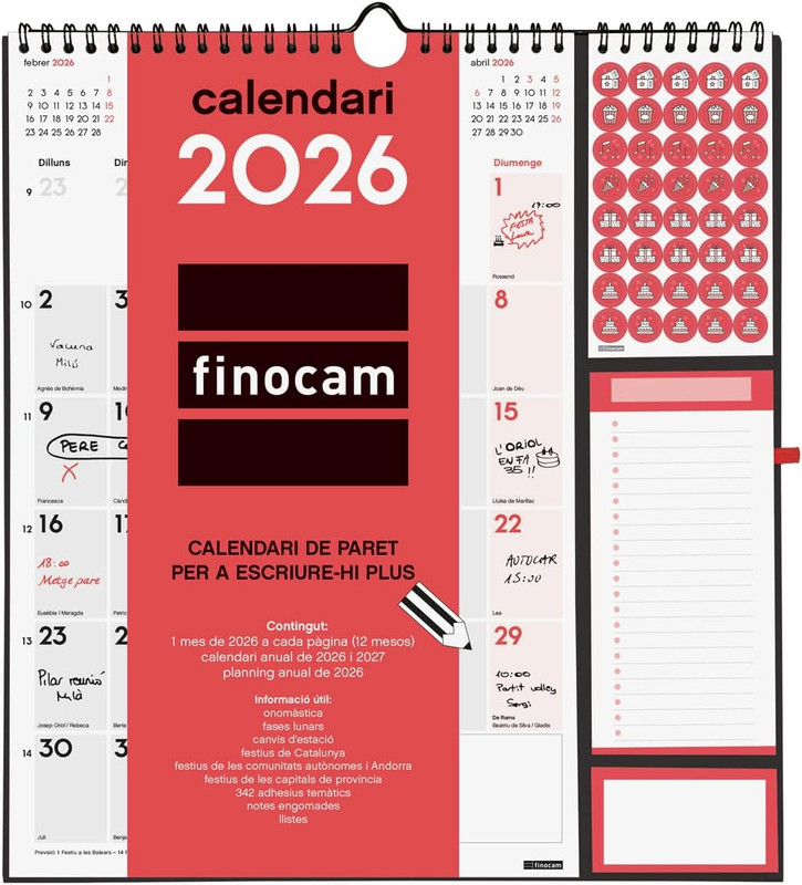 CALENDARIO PARET ESCRIURE PLUS 2026 CAT+