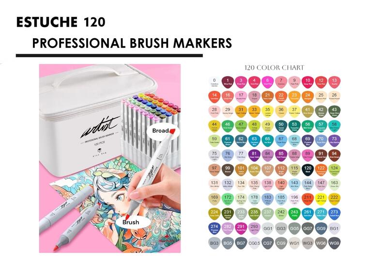 CANVAS LUXE PROFESSIONAL BRUSH MARKER 120 COLORES