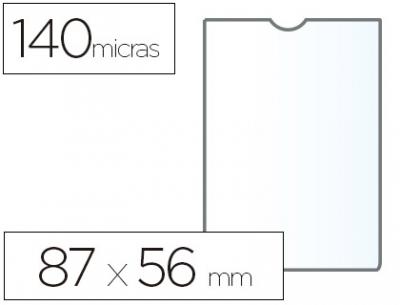 Funda portadocumento esselte plastico transparente 140 micras tamaño 87x56 mm.