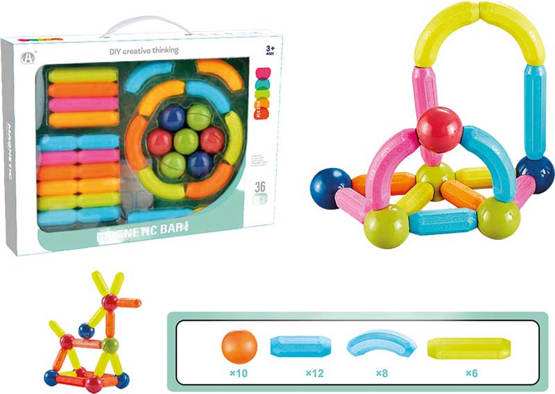 CAJA 36 BLOCKS MAGNETICOS C/10 BOLAS