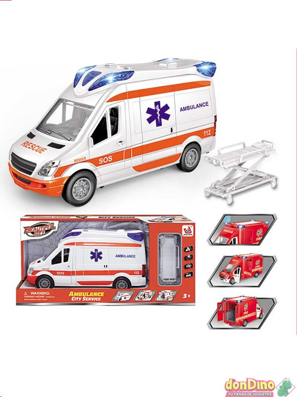 AMBULANCIA 1:14 C/MUSICA Y LUZ