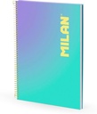Cuaderno A4 con espiral y tapa dura, papel cuadriculado, 90 hojas de 95gr/m², colección Sunset MILAN
