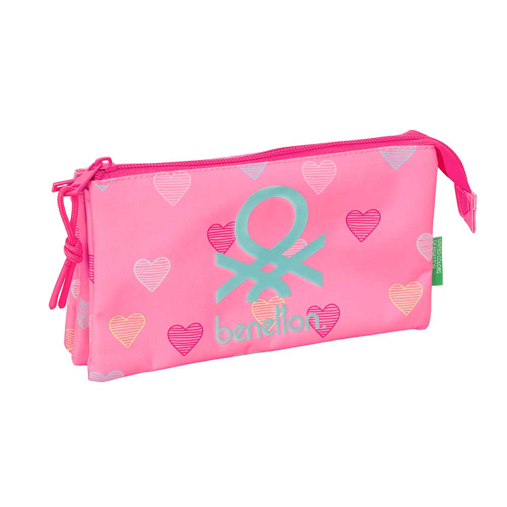 PORTATODO TRIPLE BENETTON "HEART" 22x12x4cm