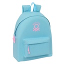 MOCHILA BENETTON BASICS "CELESTE" 33x42x4cm