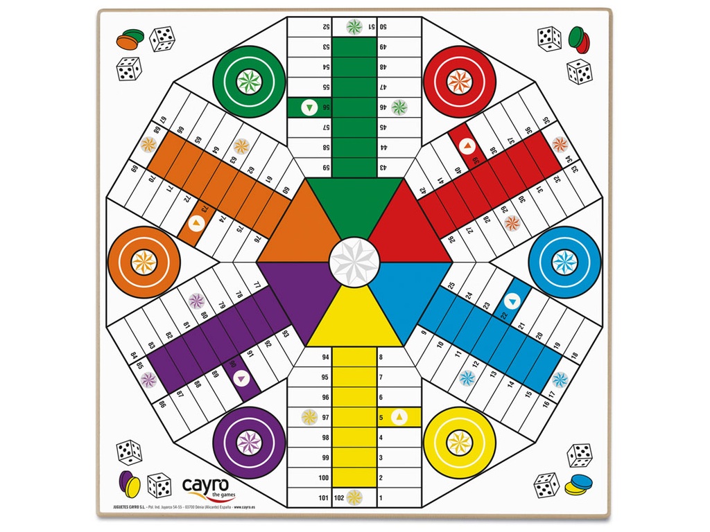 TAB. PARCHIS 6-OCA 40X40 cm