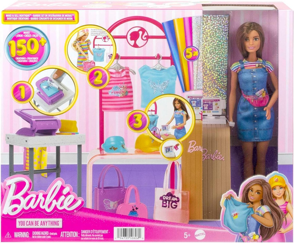 MUÑECA BARBIE BOUTIQUE DISEÑA Y VENDE HKT78 MATTEL