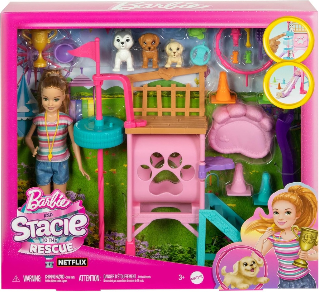 BARBIE STACIE AL RESCATE PARQUE PARA CACHORROS HRM10