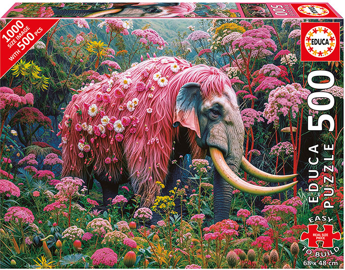 PUZZLE 500 PLUS ELEFANTE FLORAL FSC EDUCA 20228