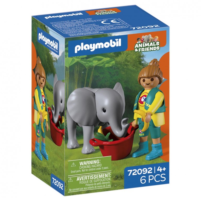 Zoo: Elefante bebé y cuidadora PLAYMOBIL 72092