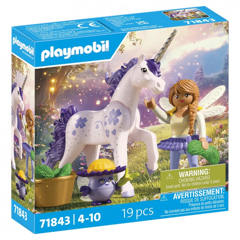Coleccionable Unicornio Lucky Lavender con hada PLAYMOBIL 71843