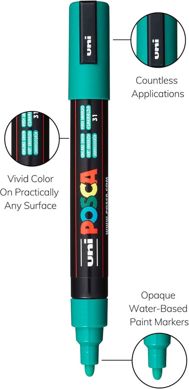 Rotulador uni posca 1,8 - 2,5mm pc-5m esmeralda.