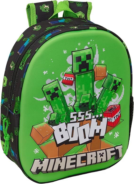 MOCHILA 3D MINECRAFT SAFTA 622618890 27x33x3cm
