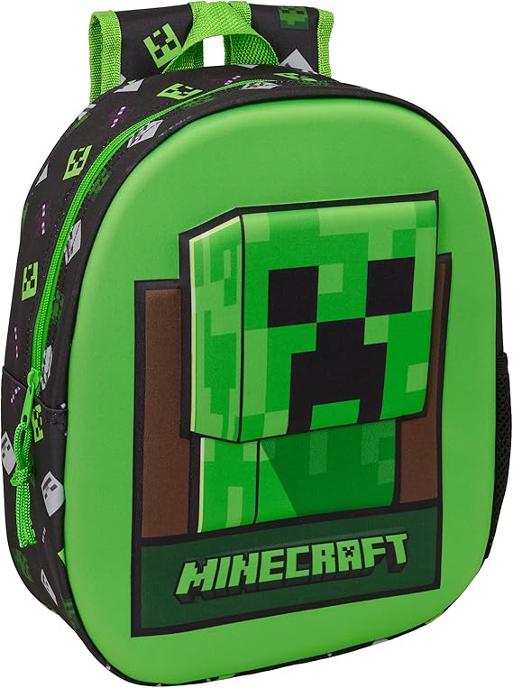 MOCHILA 3D MINECRAFT SAFTA 622619890 27x33x3cm