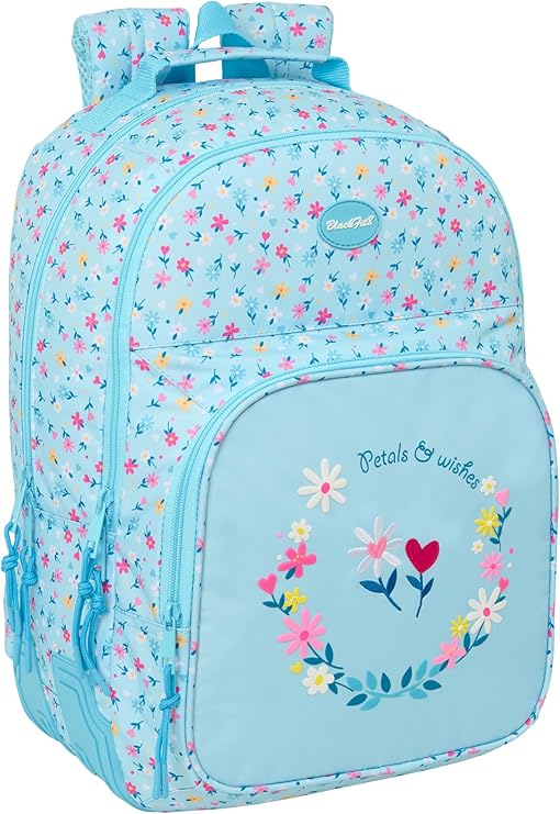 MOCHILA DOBLE ADAPT.CARRO BLACKFIT8 "PETALOS" SAFTA 642627773 32x42x4cm