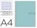CUADERNO ESPIRAL LIDERPAPEL A4 MICRO CRAFTY TAPA FORRADA 120H 90GR CUADRO 5MM 5 BANDAS 4 TALADROS CO
