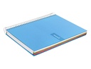 CUADERNO ESPIRAL LIDERPAPEL A4 MICRO CRAFTY TAPA FORRADA 120H 90GR CUADRO 5MM 5 BANDAS 4 COLORES CEL