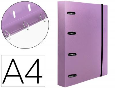 CARPETA CON RECAMBIO LIDERPAPEL A4 CUADRO 5MM 100 HOJAS 80G POLIPROPILENO 4 ANILLAS MIXTAS 25MM LAVA