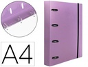 CARPETA CON RECAMBIO LIDERPAPEL A4 CUADRO 5MM 100 HOJAS 80G POLIPROPILENO 4 ANILLAS MIXTAS 25MM LAVA