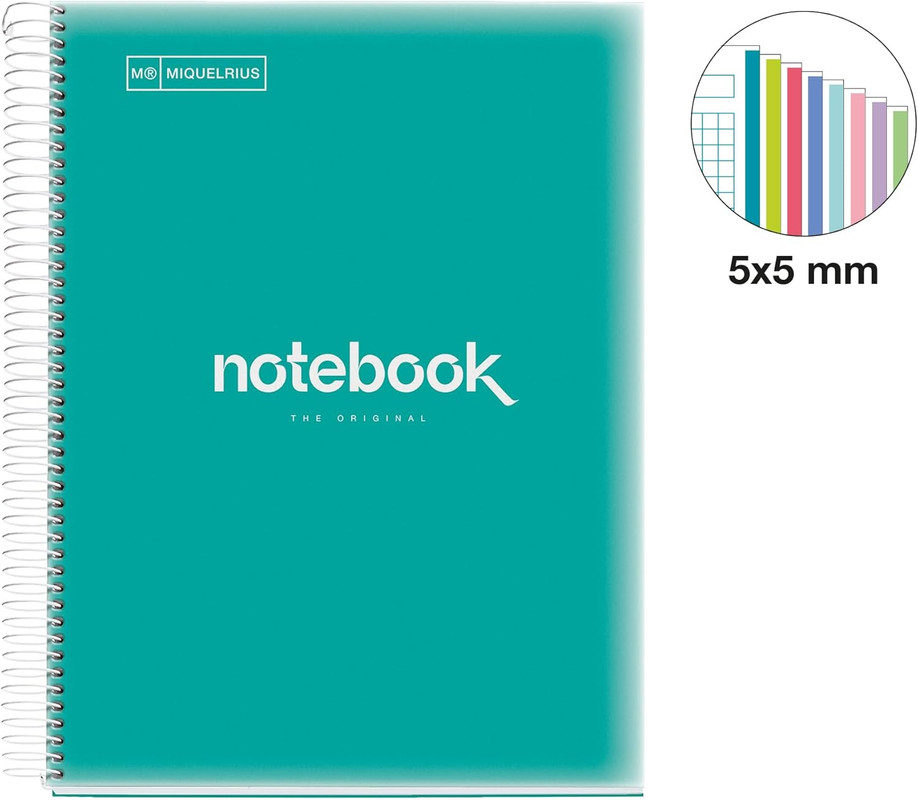 NOTEBOOK8 A4 160F 90GR QUAD 5X5 MICROPERFOREADO TURQUESA