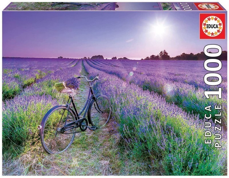 PUZZLE 1000 BICICLETA EN CAMPO DE LAVANDA EDUCA 19255
