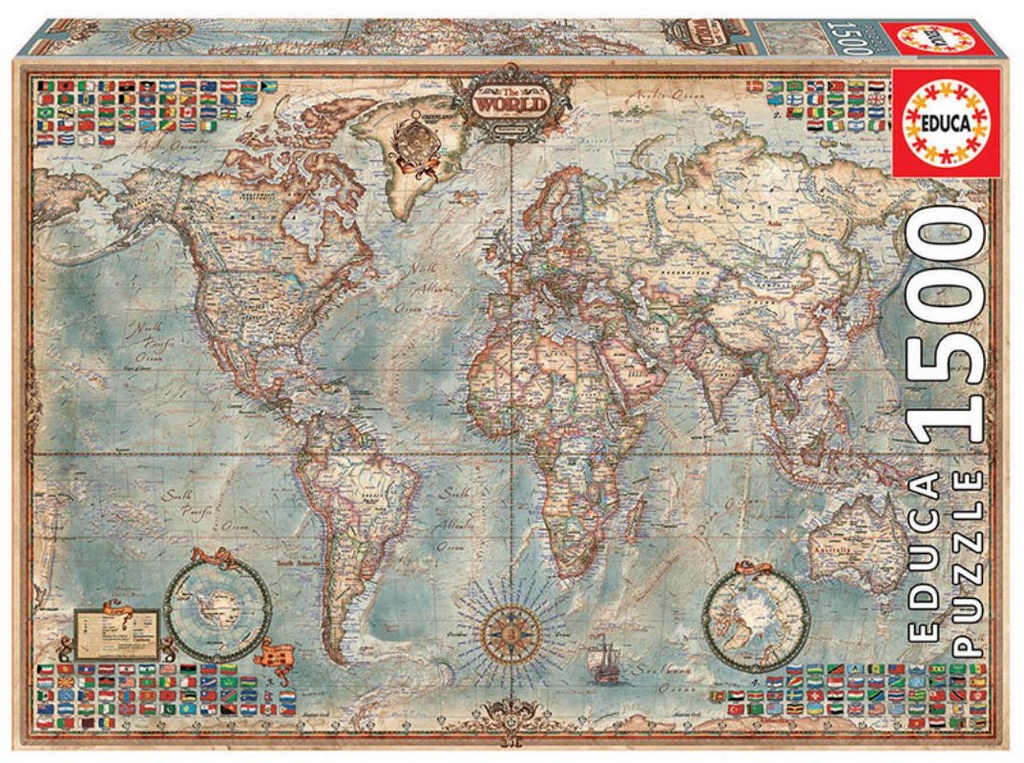 PUZZLE 1500 EL MUNDO, MAPA POLÍTIC EDUCA 16005