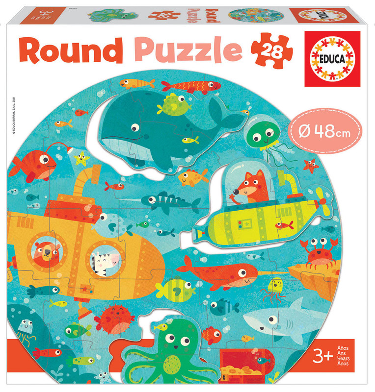 PUZZLE 28 BAJO EL MAR ROUND PUZZLE EDUCA 18907
