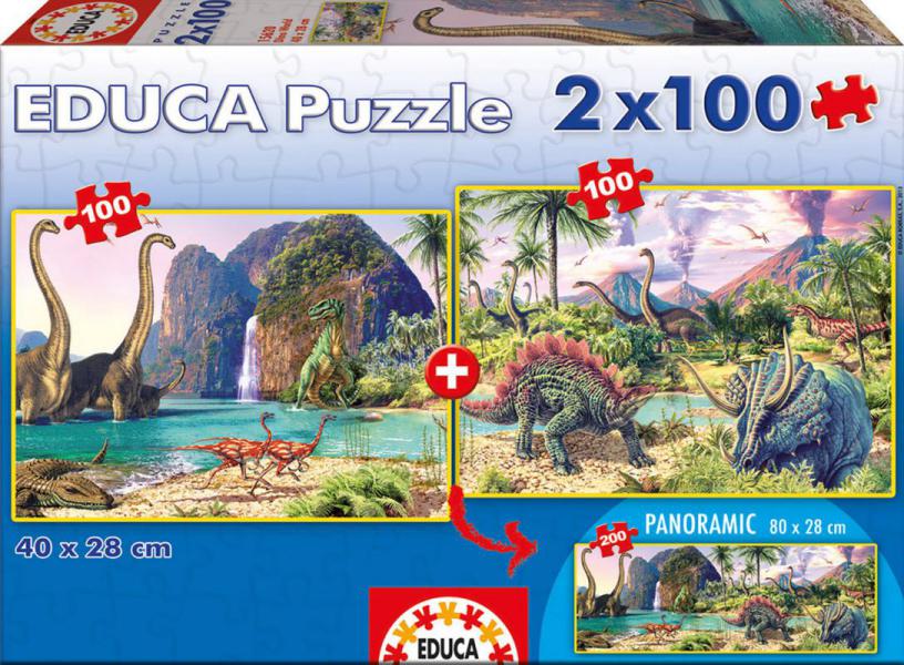 PUZZLE 2x100 DINO WORLD EDUCA 15620