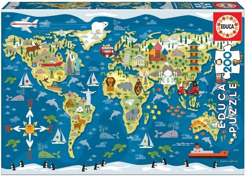 PUZZLE 200 MAPAMUNDI EDUCA 19292