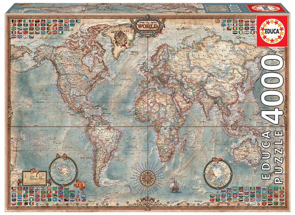 PUZZLE 4000 EL MUNDO, MAPA POLITICO EDUCA 14827