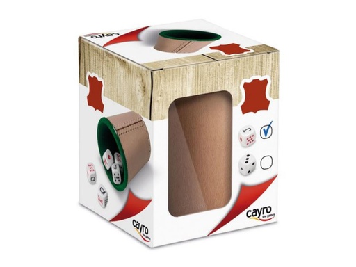[CAY674] CUBILETE CUERO FORRADO CON DADOS PÓKER JUEGOS DE MESA