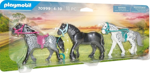 [PL70999] 3 caballos: Frisón, Knabstrupper y Andaluz PLAYMOBIL 70999