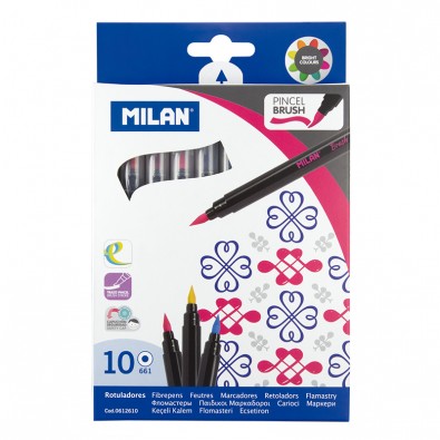 [MIL0612610] Caja 10 rotuladores trazo de pincel