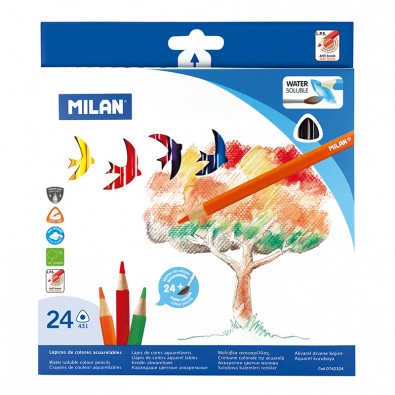 [MIL0742324] CAJA 24 LAPIZ TRIANGULARS AQUAREL-LABL