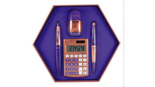 [MIL08740] CAJA DE REGALO HEXAGONAL COPPER LILA