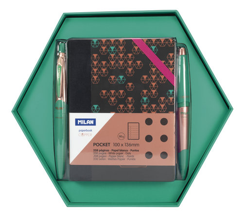 [MIL08741] CAJA DE REGALO HEXAGONAL COPPER VERDE