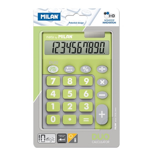 [MIL150610-TDGRBL] Blíster calculadora Duo verde 10 dígitos