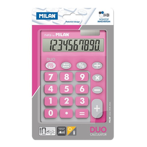 [MIL150610-TDPBL] Blíster calculadora Duo rosa 10 dígitos