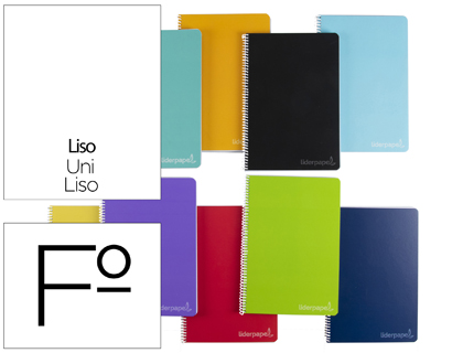 [9919] Cuaderno espiral liderpapel folio witty tapa dura 80h 75gr liso sin margen colores surtidos.